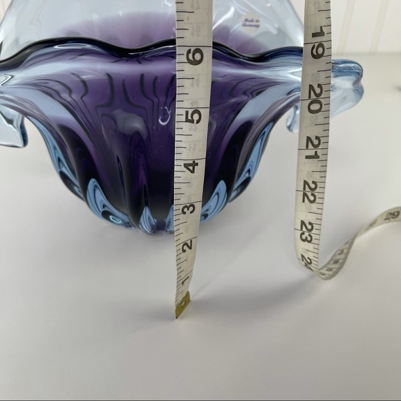Unikat Van Eyk Signed & Numbered German Mid-century Fluted Purple Glass Bowl - Picture 14 of 14